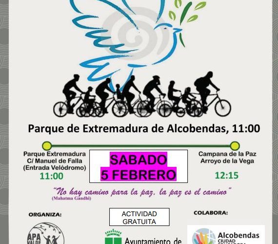 «Marcha en bici por La Paz» el próximo sábado 5 de Febrero